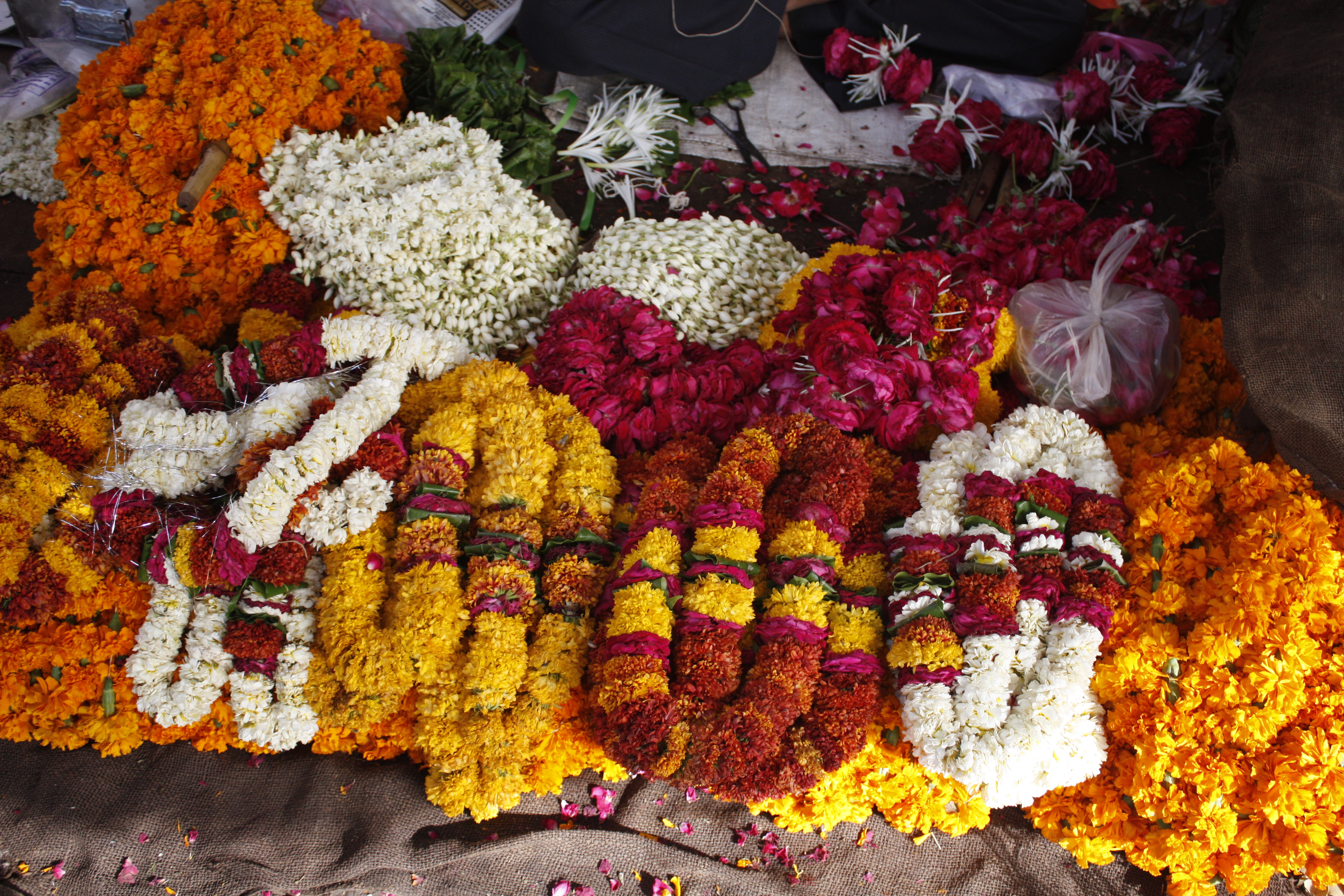 Flower market, India