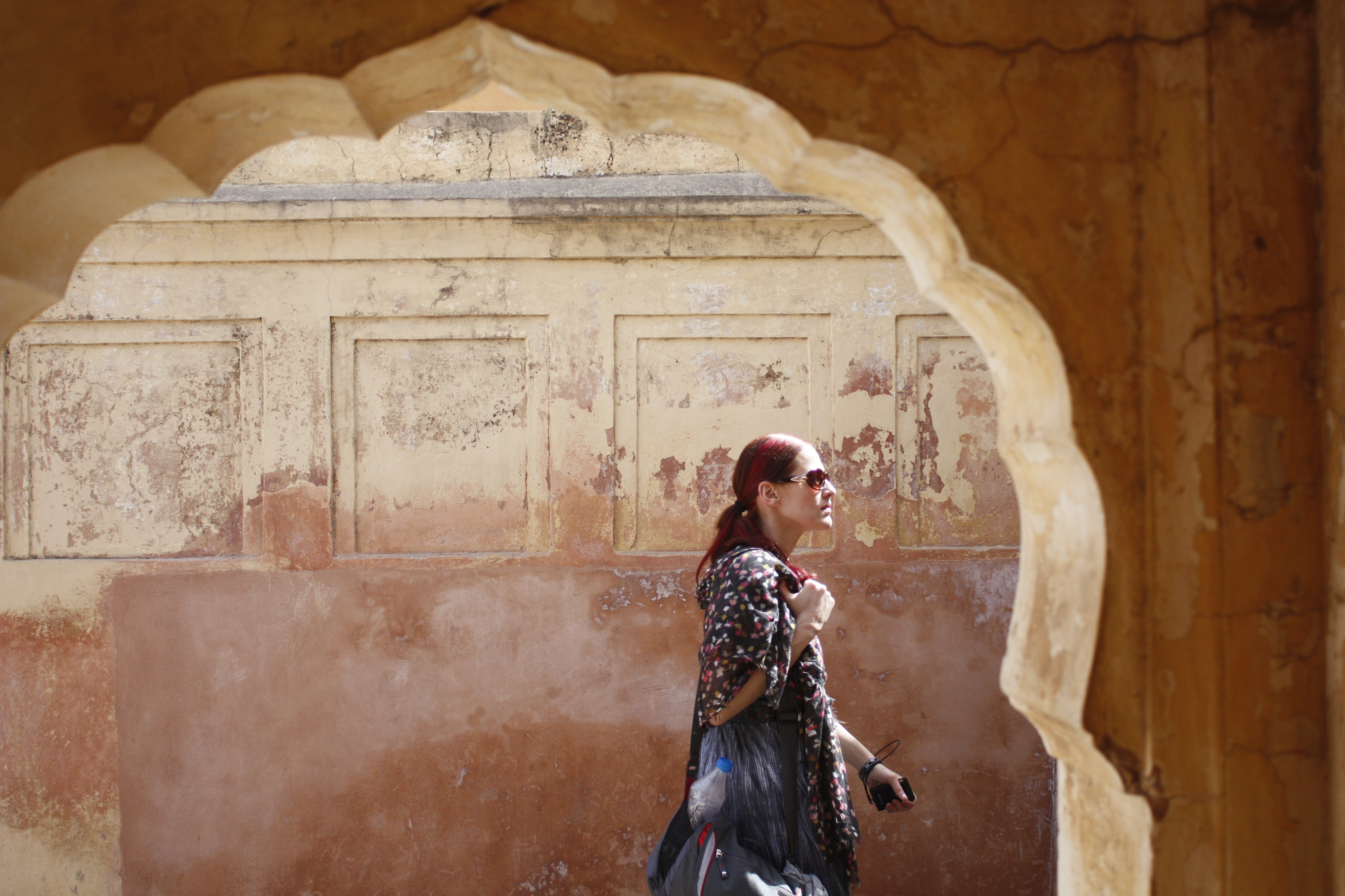 Woman in archway, India